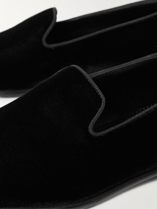 Mario Grosgrain-Trimmed Velvet Loafers - CU