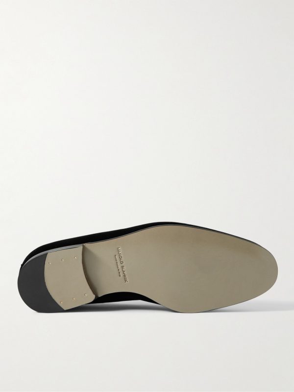 Mario Grosgrain-Trimmed Velvet Loafers - E2