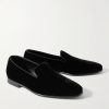 Mario Grosgrain-Trimmed Velvet Loafers - FR