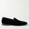 Mario Grosgrain-Trimmed Velvet Loafers