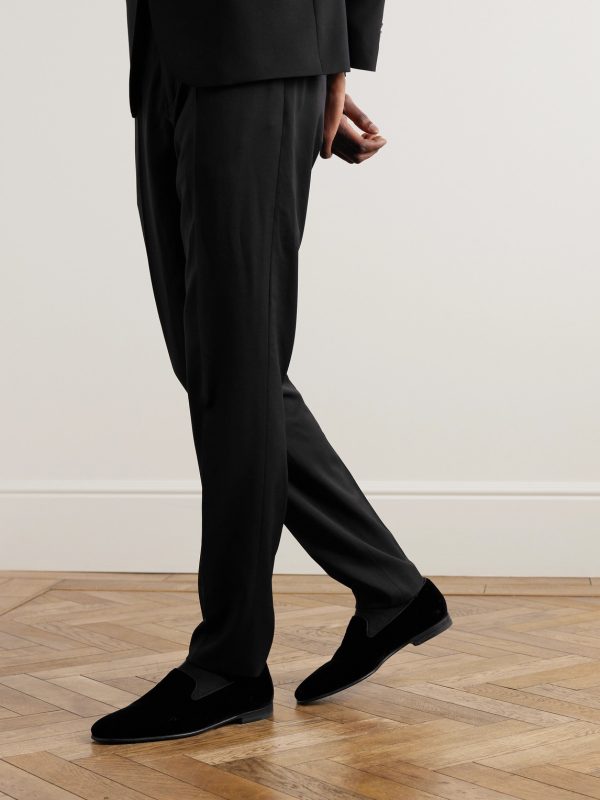 Mario Grosgrain-Trimmed Velvet Loafers - OU