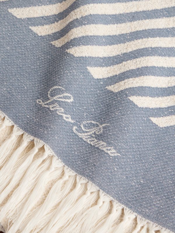 Moai Fringed Striped Cotton-Bouclé Beach Towel - CU