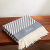Moai Fringed Striped Cotton-Bouclé Beach Towel