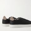 Suede-Trimmed Full-Grain Leather Sneakers - BK Suede-Trimmed Full-Grain Leather Sneakers - BK