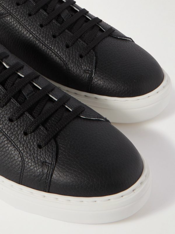 Suede-Trimmed Full-Grain Leather Sneakers - CU Suede-Trimmed Full-Grain Leather Sneakers - CU