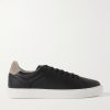 Suede-Trimmed Full-Grain Leather Sneakers Suede-Trimmed Full-Grain Leather Sneakers