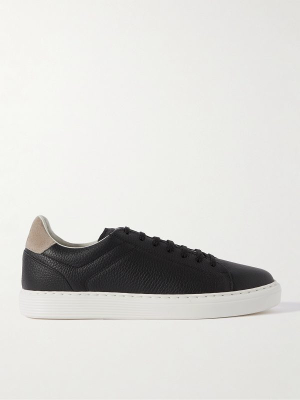Suede-Trimmed Full-Grain Leather Sneakers Suede-Trimmed Full-Grain Leather Sneakers