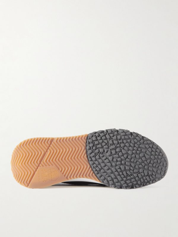 Leather-Trimmed Stretch-Knit Sneakers - E2 Leather-Trimmed Stretch-Knit Sneakers - E2