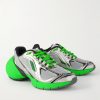 TK-MX Runner Faux Metallic Leather-Trimmed Mesh Sneakers - FR