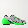 TK-MX Runner Faux Metallic Leather-Trimmed Mesh Sneakers