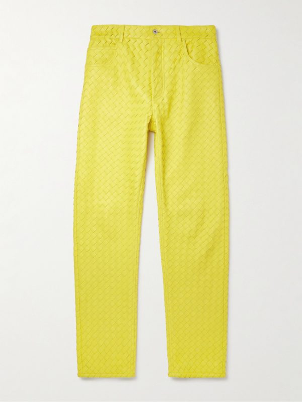 Intrecciato Leather Trousers