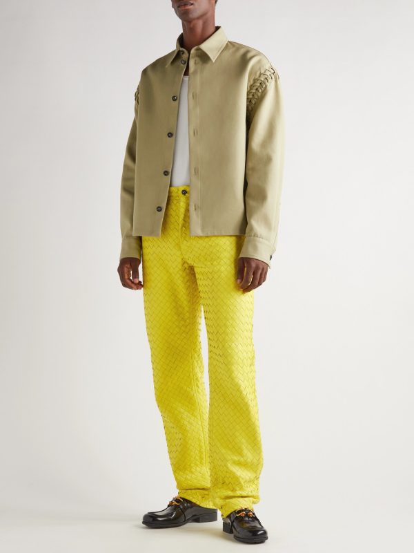Intrecciato Leather Trousers - OU
