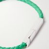 Braided Leather and Sterling Silver Bracelet - CU