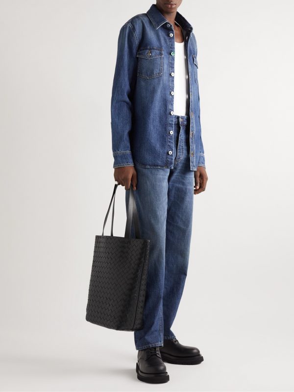 Small N/S Intrecciato Leather Tote Bag - OU