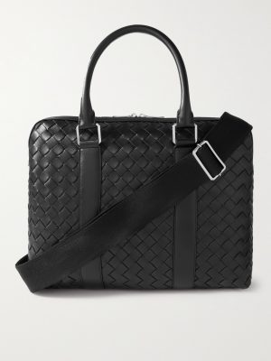 Slim Intrecciato Leather Briefcase Slim Intrecciato Leather Briefcase