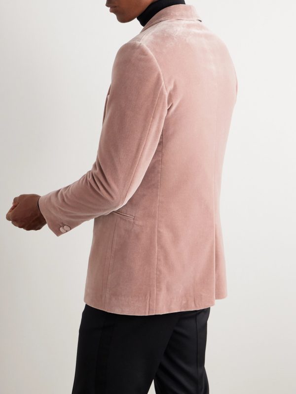 Cotton-Blend Velvet Tuxedo Jacket - BK Cotton-Blend Velvet Tuxedo Jacket - BK