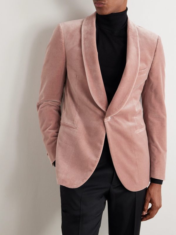 Cotton-Blend Velvet Tuxedo Jacket - FR Cotton-Blend Velvet Tuxedo Jacket - FR