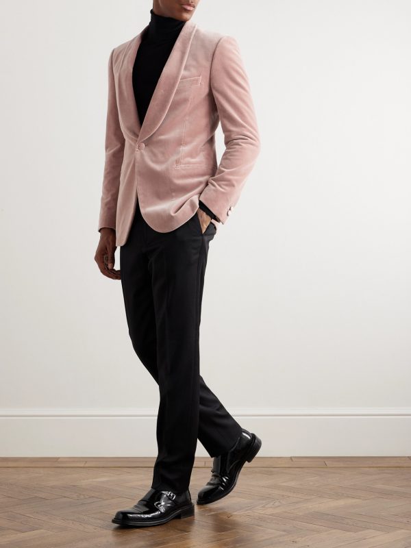 Cotton-Blend Velvet Tuxedo Jacket - OU Cotton-Blend Velvet Tuxedo Jacket - OU
