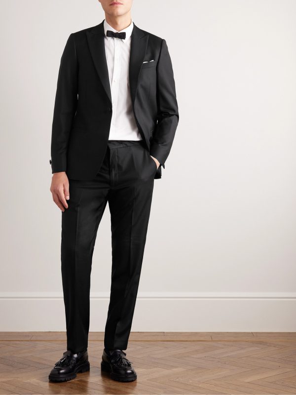 Straight-Leg Virgin Wool Drawstring Tuxedo Trousers - OU Straight-Leg Virgin Wool Drawstring Tuxedo Trousers - OU