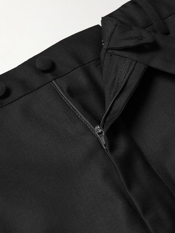 Slim-Fit Tapered Wool Tuxedo Trousers - E1 Slim-Fit Tapered Wool Tuxedo Trousers - E1