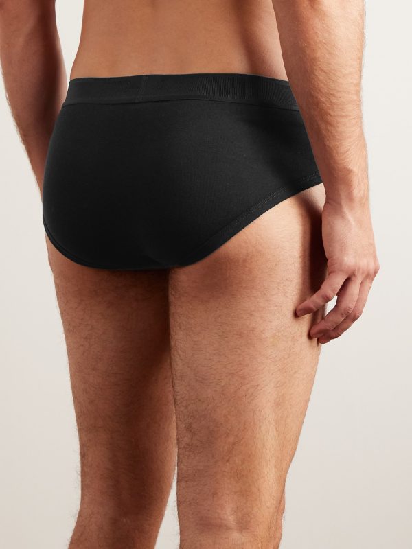 Two-Pack Stretch-Cotton and Modal-Blend Briefs - BK Two-Pack Stretch-Cotton and Modal-Blend Briefs - BK
