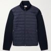 Slim-Fit Panelled Wool-Blend and Quilted Shell Down Zip-Up Cardigan
