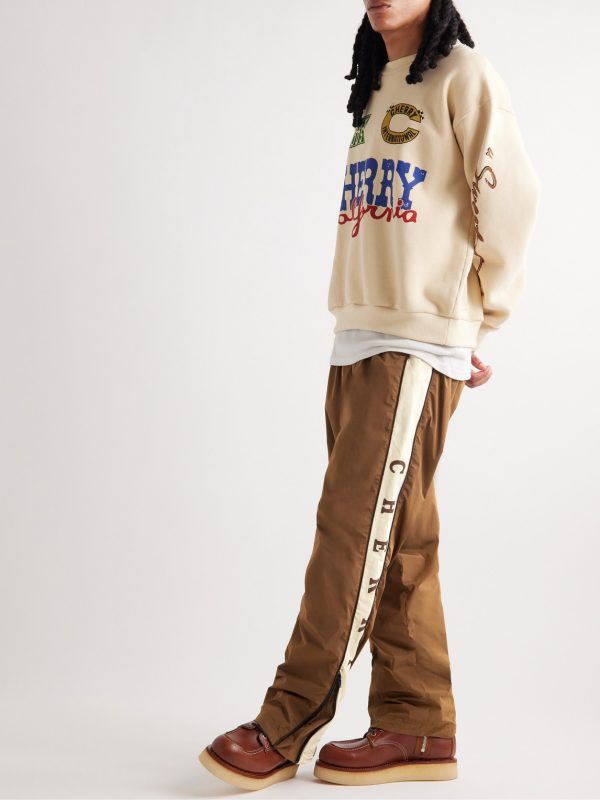 Straight-Leg Logo-Print Recycled-Shell Track Pants - OU Straight-Leg Logo-Print Recycled-Shell Track Pants - OU