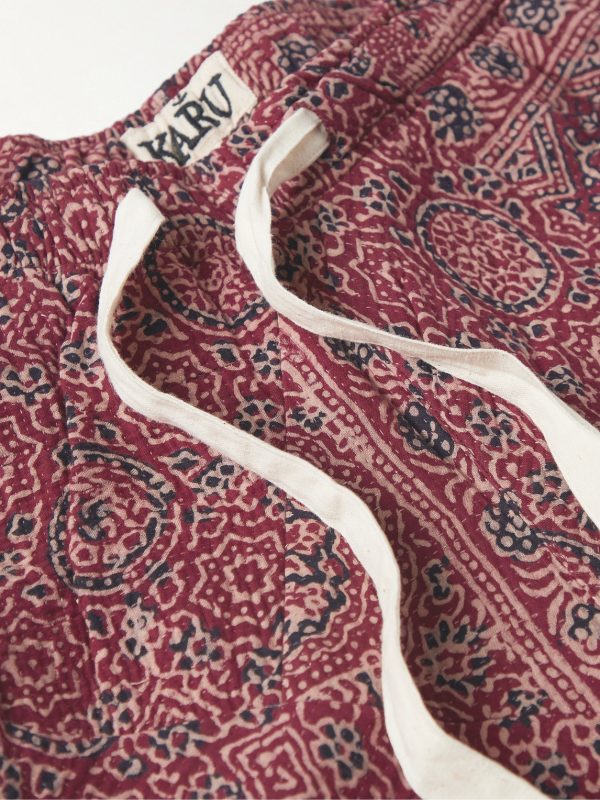 Straight-Leg Cropped Embroidered Printed Cotton Drawstring Trousers - E1 Straight-Leg Cropped Embroidered Printed Cotton Drawstring Trousers - E1