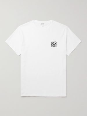 Slim-Fit Logo-Embroidered Cotton-Jersey T-Shirt Slim-Fit Logo-Embroidered Cotton-Jersey T-Shirt