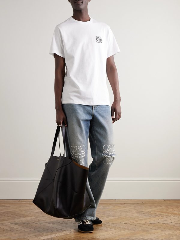 Slim-Fit Logo-Embroidered Cotton-Jersey T-Shirt - OU