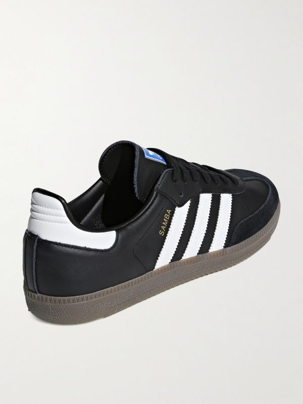 Samba OG Suede-Trimmed Leather Sneakers - BK