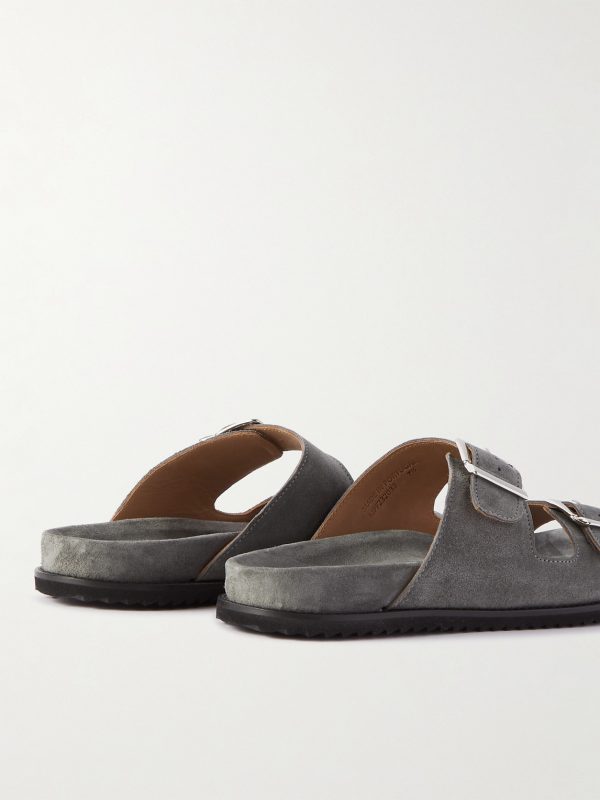 David Buckled Regenerated Suede by evolo® Sandals - BK David Buckled Regenerated Suede by evolo® Sandals - BK