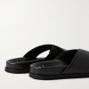 David Cross-Grain Leather and Suede Sandals - BK