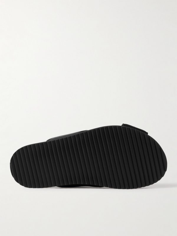 David Cross-Grain Leather and Suede Sandals - E1