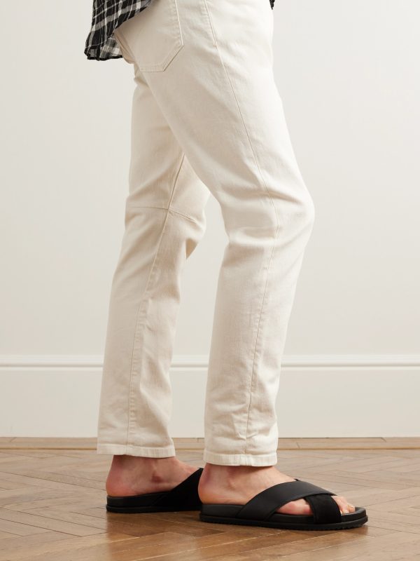 David Cross-Grain Leather and Suede Sandals - OU