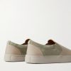 Larry Canvas and Suede Slip-On Sneakers - BK