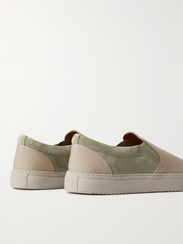 Larry Canvas and Suede Slip-On Sneakers - BK