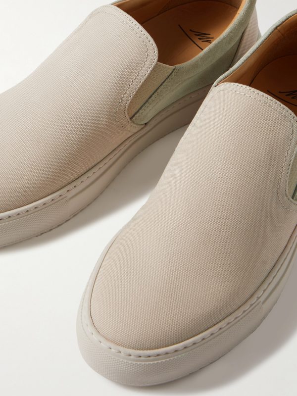 Larry Canvas and Suede Slip-On Sneakers - CU