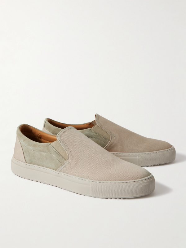 Larry Canvas and Suede Slip-On Sneakers - FR