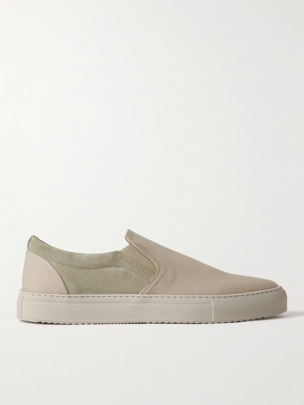 Larry Canvas and Suede Slip-On Sneakers