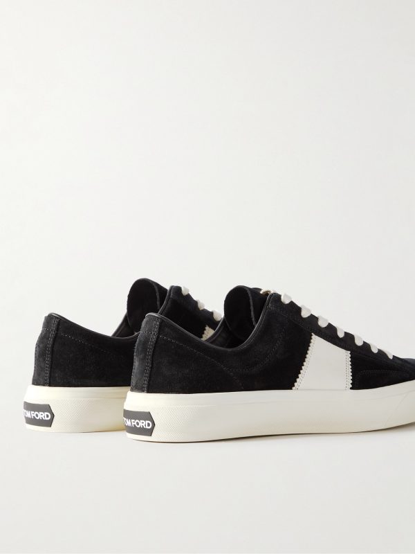 Cambridge Leather-Trimmed Suede Sneakers - BK Cambridge Leather-Trimmed Suede Sneakers - BK