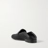 Padstow Collapsible-Heel Leather-Trimmed Raffia Loafers - BK