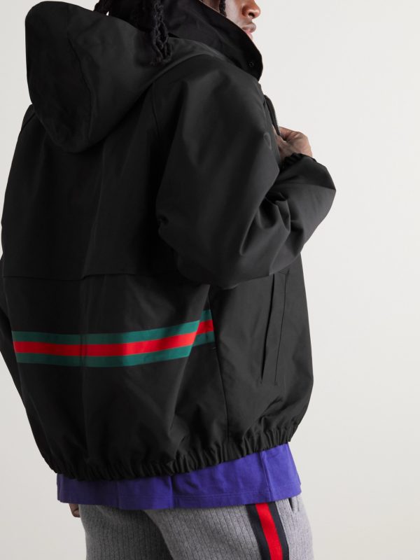 Reversible Monogrammed Shell Hooded Jacket - BK Reversible Monogrammed Shell Hooded Jacket - BK