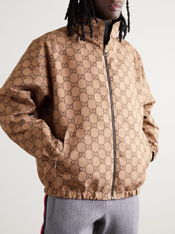 Reversible Monogrammed Shell Hooded Jacket - E1 Reversible Monogrammed Shell Hooded Jacket - E1