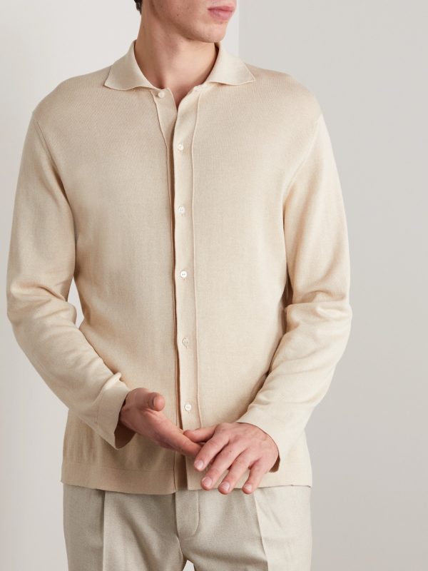 Slim-Fit Mouliné-Cotton Shirt - FR Slim-Fit Mouliné-Cotton Shirt - FR