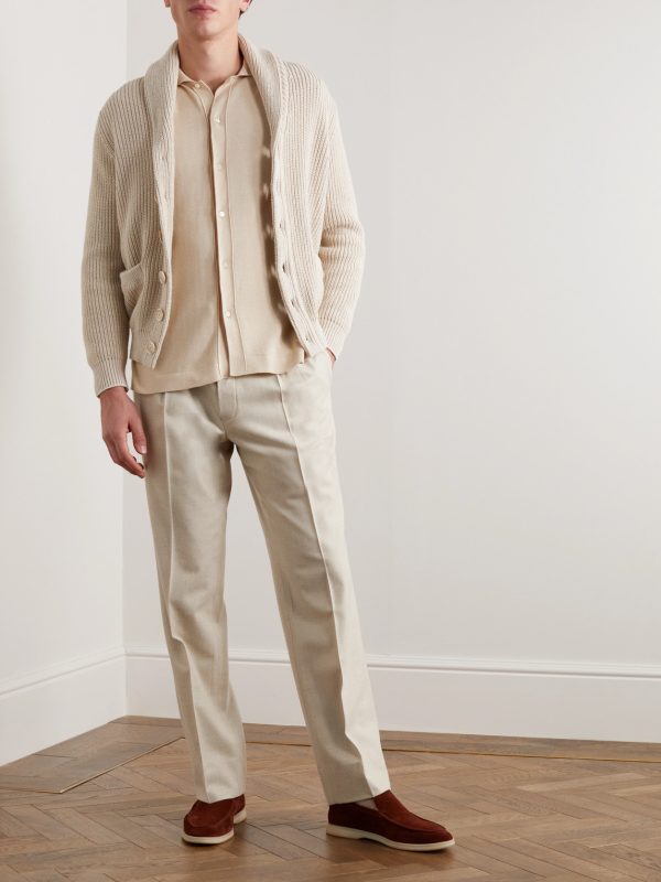 Slim-Fit Mouliné-Cotton Shirt - OU Slim-Fit Mouliné-Cotton Shirt - OU