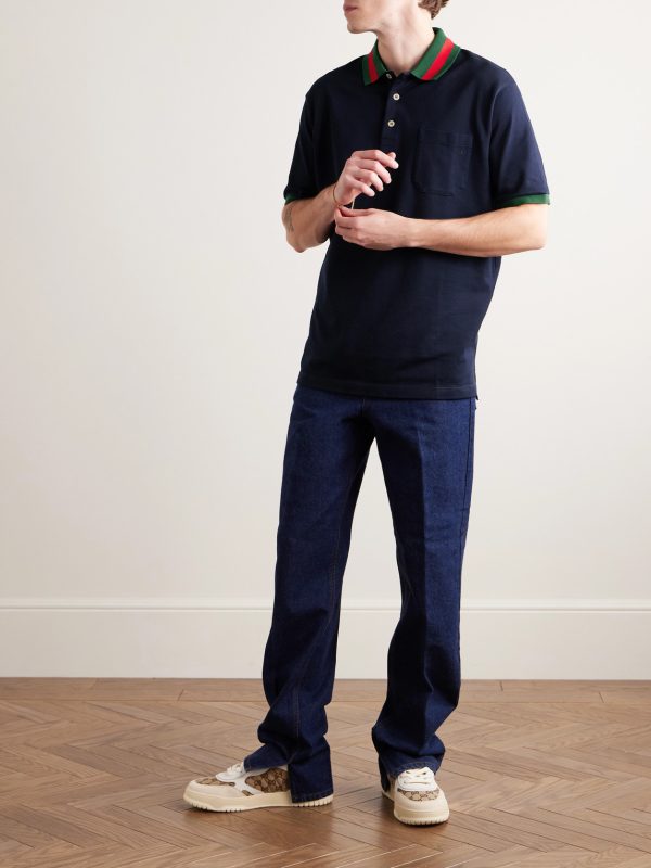 Logo-Embroidered Stretch-Cotton Piqué Polo Shirt - OU
