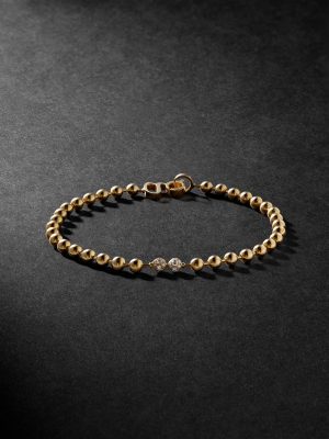 Umlaut 14-Karat Gold Diamond Bracelet