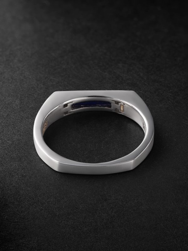 18-Karat White Gold, Lapis Lazuli and Diamond Ring - BK