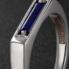 18-Karat White Gold, Lapis Lazuli and Diamond Ring - CU